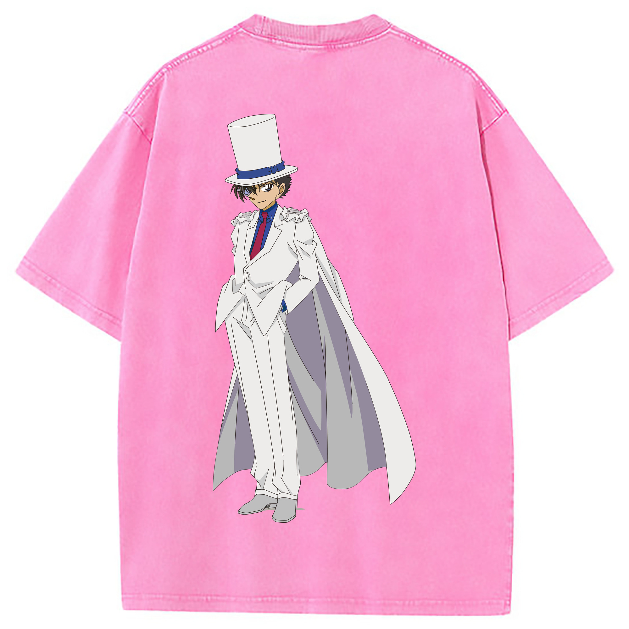 （画像用） 名探偵コナン くろば かいと Detective Conan Kuroba Kaito 綿100% ヴィンテージ風 半袖Tシャツ（背面プリント）
